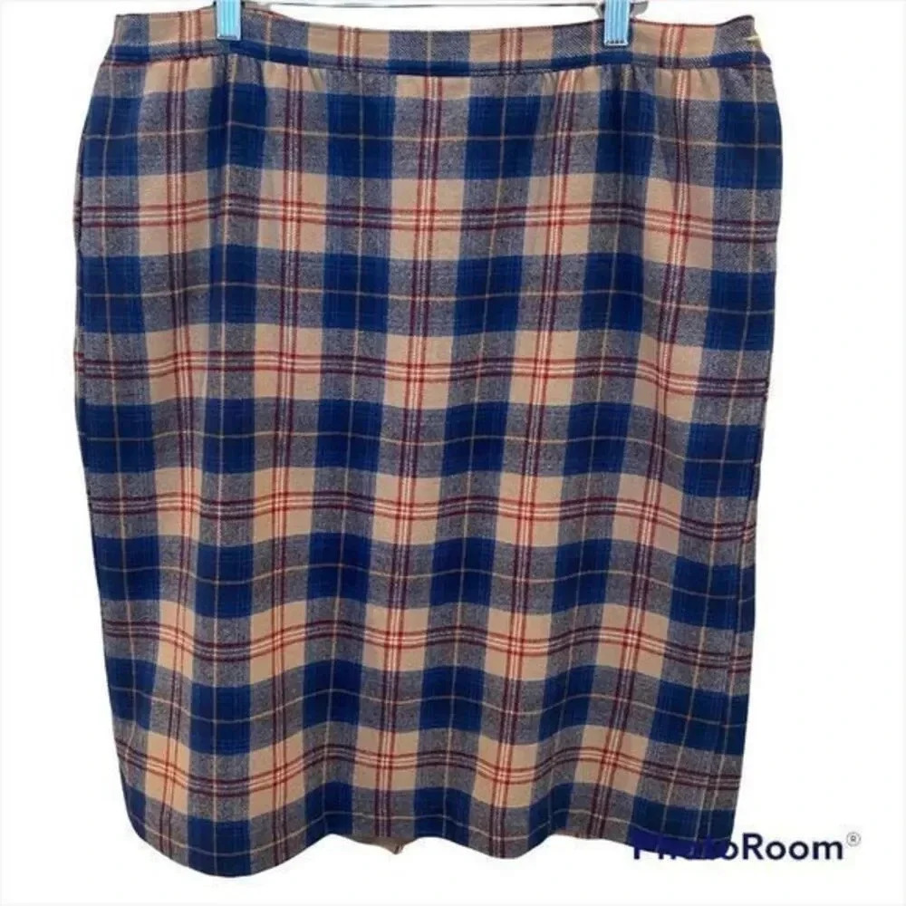Vintage Pendleton 70’s Authentic Cailean Tartan Wool Skirt Size 16